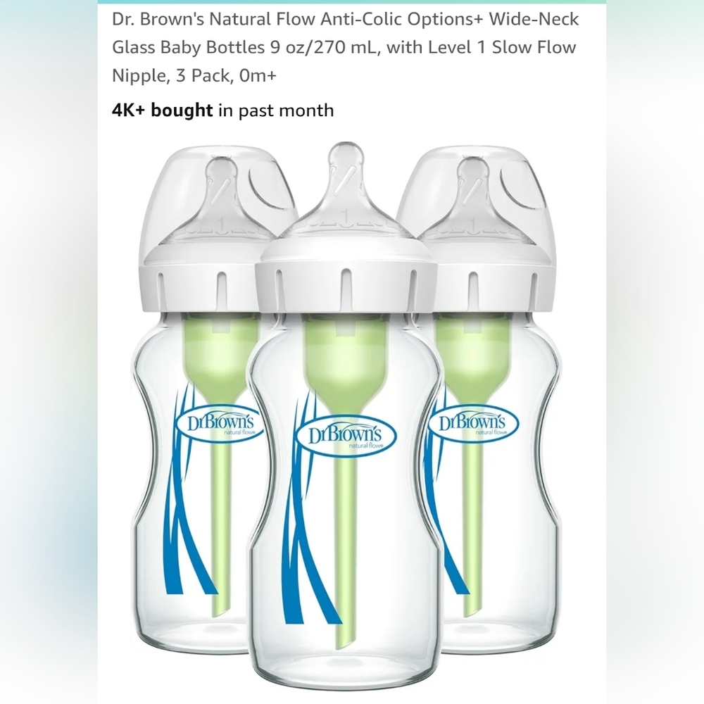 Dr Brown's Glass Bottles, 3 Pack
